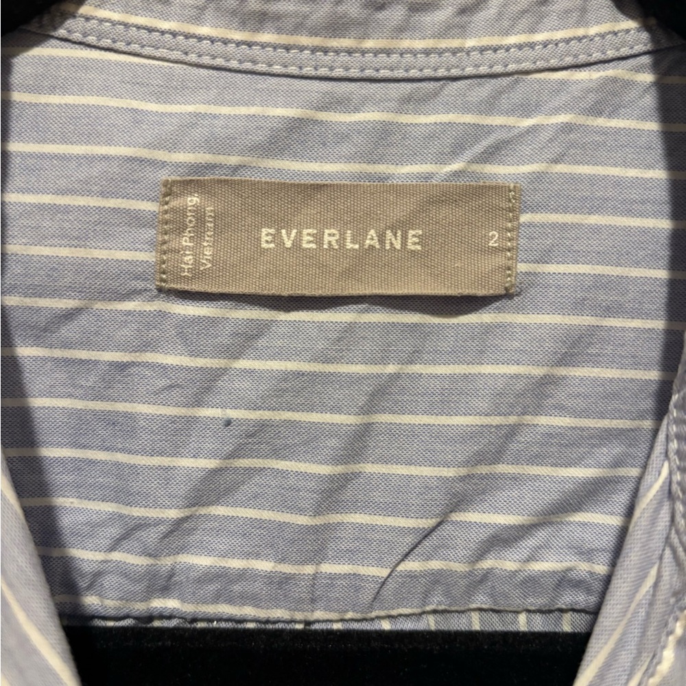 Everlane Light Blue Striped Button-Down Shirt 2 - Picture 3 of 4